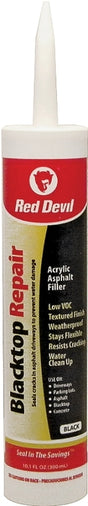 Red Devil 0637 Repair Sealant, Textured Paste, Black, Mild Acrylic, 10.1 fl-oz Cartridge, Pack of 12