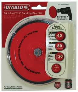 Diablo DCD050KITD01G Sanding Disc Kit, 5 in Dia, 40, 80, 120 Grit, Ceramic Abrasive