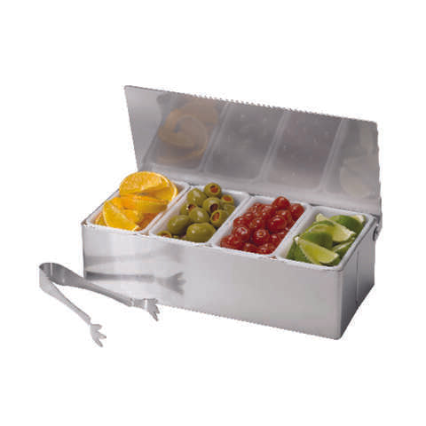 TableCraft Silver ABS/Stainless Steel Bar Caddy w/Tongs