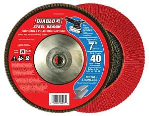 Diablo Steel Demon DCX070040B01F Flap Disc with Hub, 7 in Dia, 5/8-11 Arbor, 40 Grit, Ultra Coarse, Pack of 2