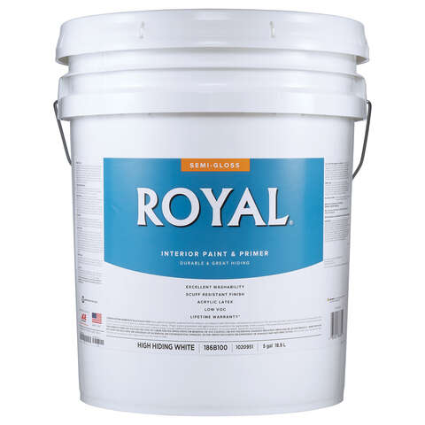 Royal Semi-Gloss High Hiding White Paint Interior 5 gal