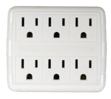 PowerZone OR801011 Outlet Tap, 125 V, 6-Outlet, White