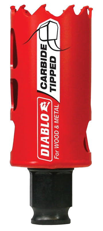 Diablo DHS1375CT GP Hole Saw, 1-3/8 in Dia, 2-3/8 in D Cutting, 3/8 in Arbor, Carbide Cutting Edge, Pack of 2