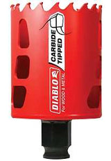 Diablo DHS2250CT GP Hole Saw, 2-1/4 in Dia, 2-3/8 in D Cutting, 3/8 in Arbor, Carbide Cutting Edge, Pack of 2