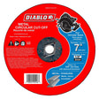 Diablo DBD070125L01F Cut-Off Wheel, 7 in Dia, 1/8 in Thick, 5/8 in Arbor, Aluminum Oxide Abrasive