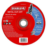 Diablo DBD070063701F Cut-Off Wheel, 7 in Dia, 1/16 in Thick, 7/8 in Arbor, Aluminum Oxide Abrasive