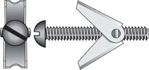 HILLMAN 1/8 in. D X 3 in. L Round Steel Toggle Bolt 2 pk, Pack of 10