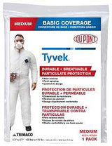 Trimaco 14121 Professional Painter's Coveralls, M, Zipper Closure, Tyvek, White