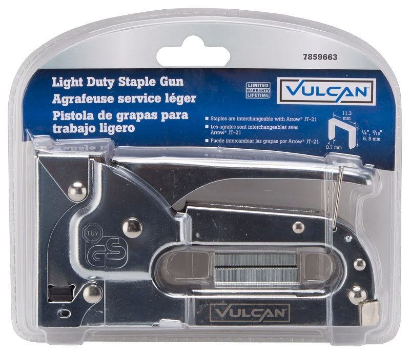 Vulcan RT-101C Staple Gun, 50 Staples/Row Magazine, Fine Wire Staples Staple, Stainless Steel Staple, Silver