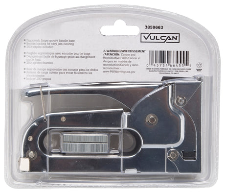 Vulcan RT-101C Staple Gun, 50 Staples/Row Magazine, Fine Wire Staples Staple, Stainless Steel Staple, Silver