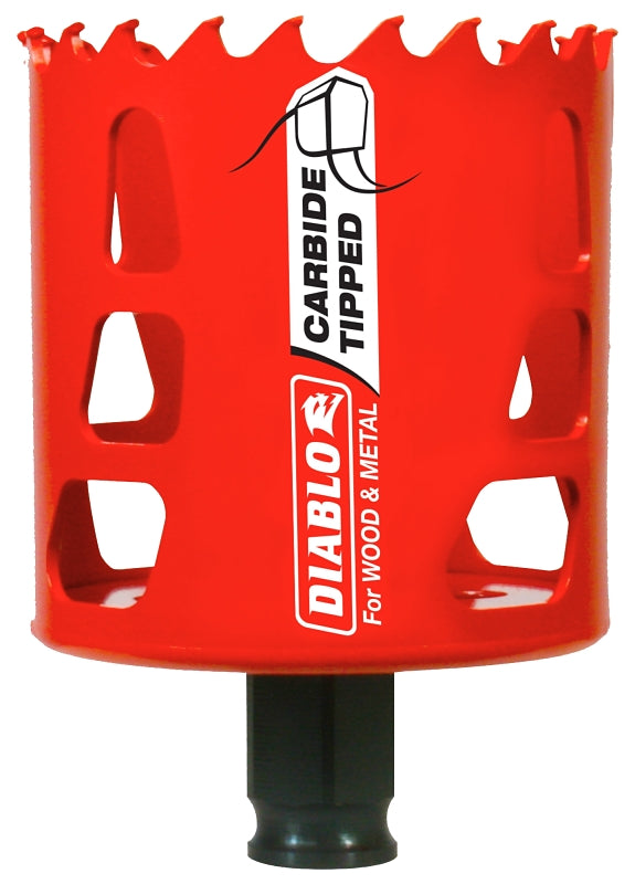 Diablo DHS2563CT Hole Saw, 2-9/16 in Dia, 2-3/8 in D Cutting, Carbide Cutting Edge