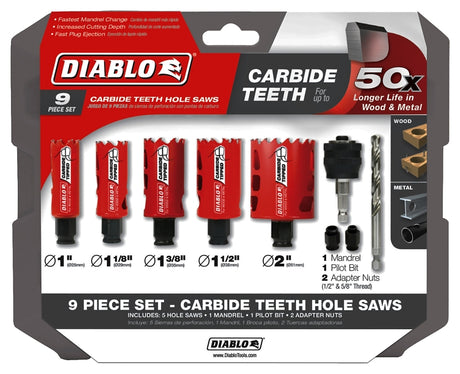 Diablo DHS09SGPCT Hole Saw Set, 9-Piece