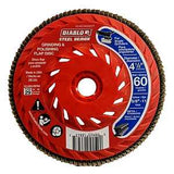 Diablo DCX045060B01F Flap Disc, 4-1/2 in Dia, 5/8-11 Arbor, 60 Grit, Coarse, Zirconium Abrasive