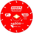 Diablo DDD070DIA101F Cut-Off Blade, 7 in Dia, 5/8, 7/8 in Arbor, Continuous Rim