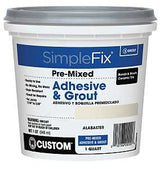 Custom SimpleFix TAGAQT Pre-Mixed Adhesive and Grout, Alabaster, 1 qt Pail, Pack of 6