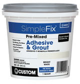 Custom SimpleFix TAGWQT Pre-Mixed Adhesive and Grout, Bright White, 1 qt Pail, Pack of 6