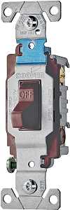 Eaton Wiring Devices CS315B Series Toggle Switch, Brown, 15 A, 120/277 V, 3-Position, Screw Terminal