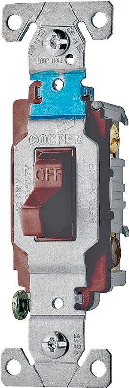 Eaton Wiring Devices CS315B Series Toggle Switch, Brown, 15 A, 120/277 V, 3-Position, Screw Terminal