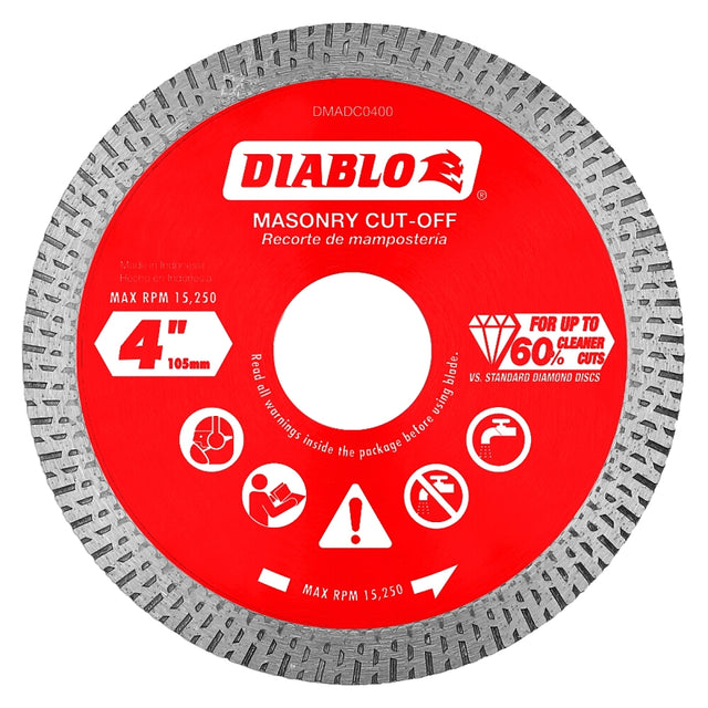 Diablo DMADC0400 Saw Blade, 4 in Dia, Continuous Rim