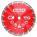 Diablo DMADST1000 Saw Blade, Turbo Cut-Off Disc Blade, 10 in Dia, Segmented Rim