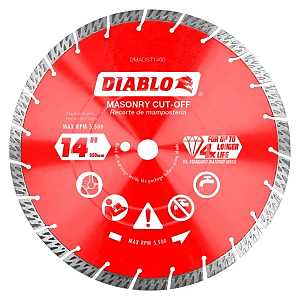 Diablo DMADST1400 Saw Blade, Turbo Cut-Off Disc Blade, 14 in Dia, Segmented Rim