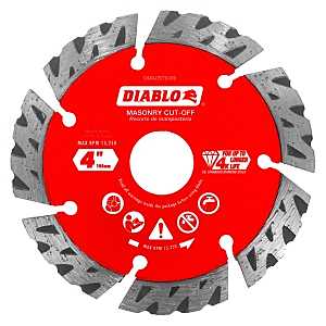 Diablo DMADST0400 Saw Blade, Turbo Cut-Off Disc Blade, 4 in Dia, Segmented Rim