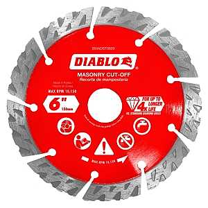 Diablo DMADST0600 Saw Blade, Turbo Cut-Off Disc Blade, 6 in Dia, Segmented Rim