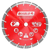 Diablo DMADST0900 Saw Blade, Turbo Cut-Off Disc Blade, 9 in Dia, Segmented Rim