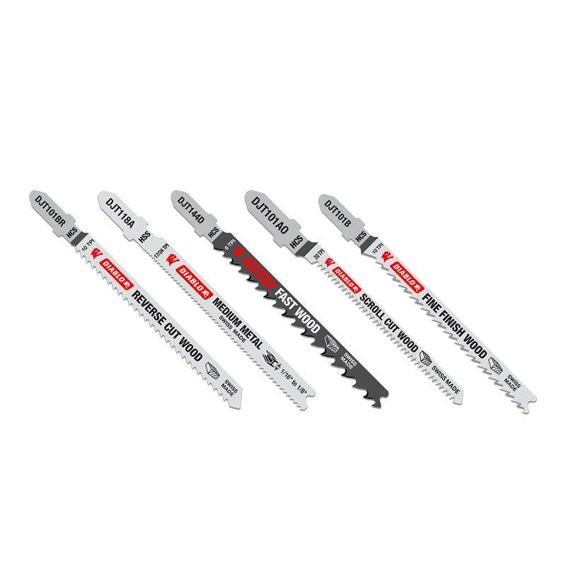 Diablo DJT5S Jig Saw Blade Set, 5-Piece, High Carbon Steel, Red