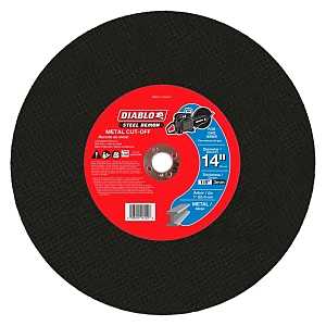 Diablo Steel Demon DBDS14125A01F High-Speed Cut-Off Disc, 14 in Dia, 1/8 in Thick, 1 in Arbor, Ceramic Abrasive