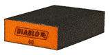 Diablo ENDURA-BOND DFBBLOCMED01G Flat Edge Sanding Block, 4 in L, 2-1/2 in W, 60 Grit, Medium, 1/PK