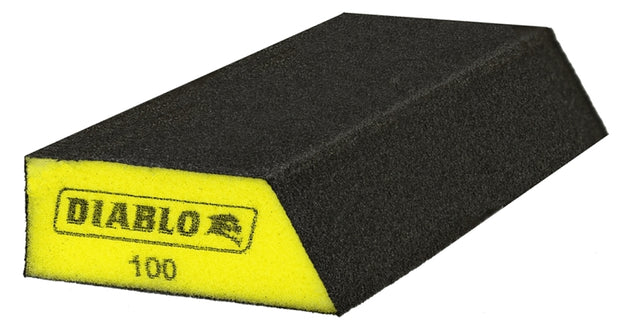 Diablo DFBANGBFIN01G Sanding Sponge, 8 in L, 3 in W, 100 Grit, Fine, Aluminum Oxide Abrasive, 1/PK