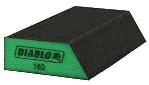 Diablo DFBLANGSFN04G Sanding Sponge, 5 in L, 3 in W, 180 Grit, Ultra Fine, Aluminum Oxide Abrasive, 4/PK