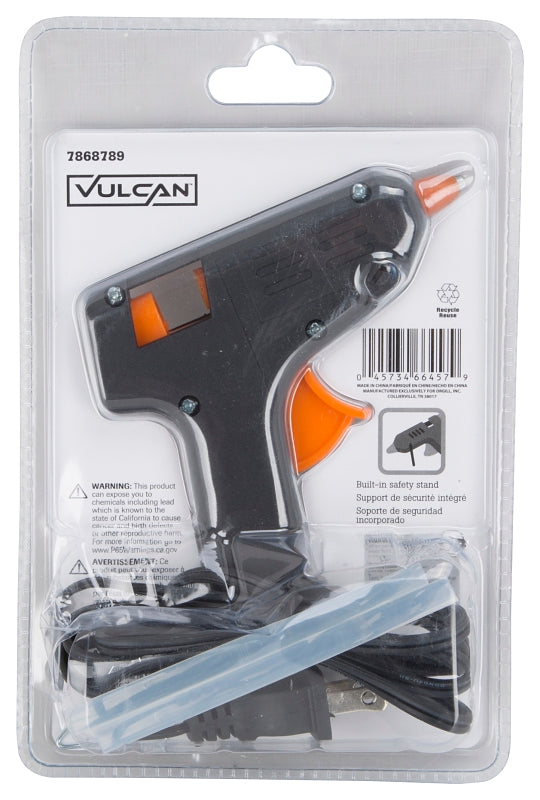 Vulcan JL-GG-10 Glue Gun, 9/32 in Dia Glue Stick, Black/Orange