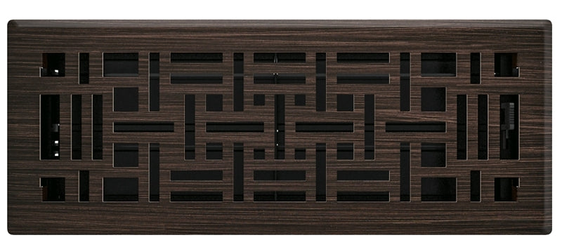 Imperial RG3448 Art and Craft Floor Register, 12 in L, 4 in W, Polystyrene/Steel, Oil Rubbed Bronze