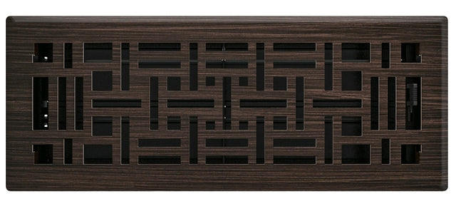 Imperial RG3448 Art and Craft Floor Register, 12 in L, 4 in W, Polystyrene/Steel, Oil Rubbed Bronze