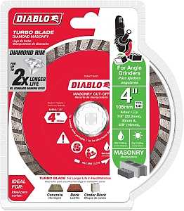 Diablo DMADT0400 Cut-Off Disc, 4 in Dia, 7/8 in, 5/8 in, 20 mm Arbor, Diamond Cutting Edge, Turbo Rim