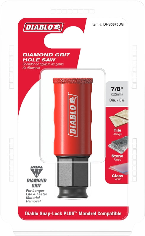 Diablo DHS0875DG Diamond Grit Hole Saw, 7/8 in Dia