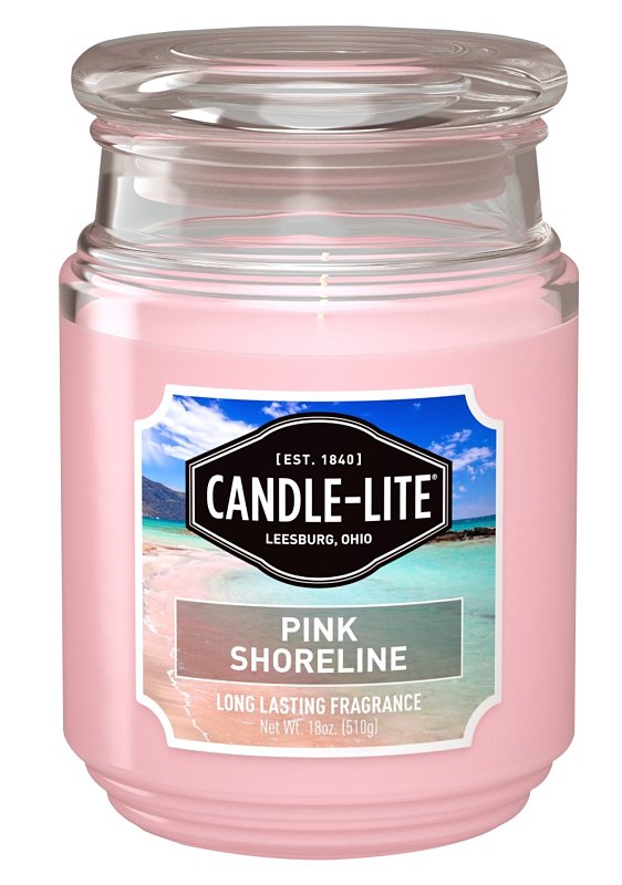 Candle-Lite 32971271 Candle, 18 oz, Pink Shoreline, 110 hr, Pack of 4