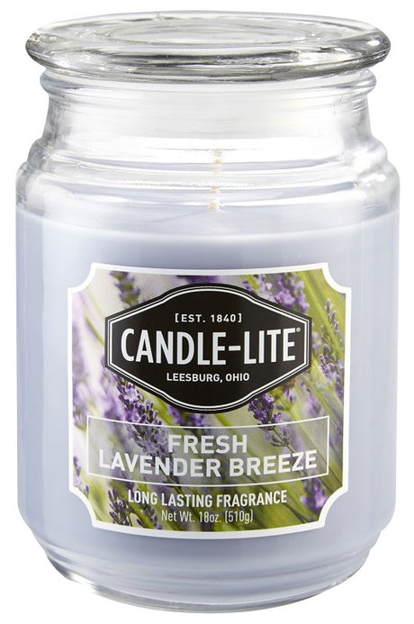 Candle-Lite 3297404 Scented Candle, 18 oz, Fresh Lavender Breeze, Pack of 4