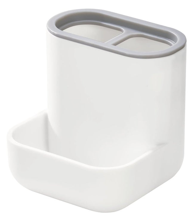 iDESIGN 28552 Toothbrush Holder, Plastic, Gray/White, Pack of 2