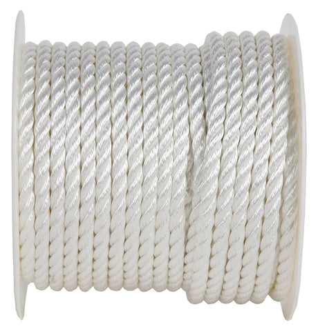 Koch 5211645 Rope, 1/2 in Dia, 200 ft L, 1/2 in, 639 lb Working Load, Nylon, White