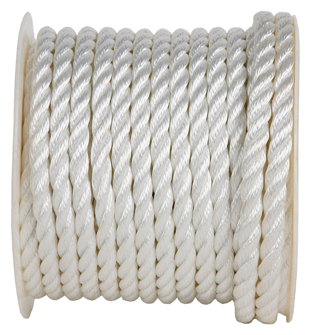 Koch 5212045 Rope, 140 ft L, 5/8 in, 1169 lb Working Load, Nylon, White, Natural