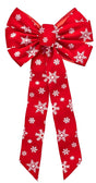 Holidaytrims 6083 Christmas Specialty Decoration, 1 in H, Snowflakes, Velvet, Red/White, Pack of 12