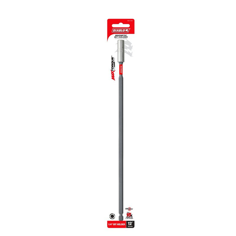 Diablo DBH1200 Magnetic Drive Bit Holder, 1/4 in Shank, Hex Shank, 12 in L