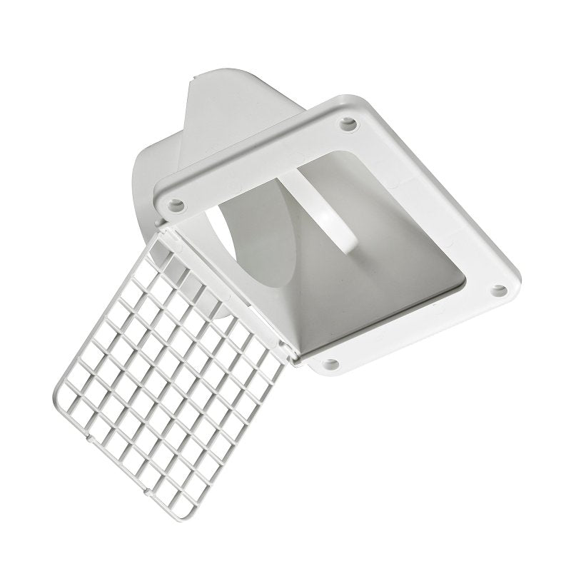 Lambro 164W Under Eave Vent, 8.91 in L, 7.63 in W, Plastic, White