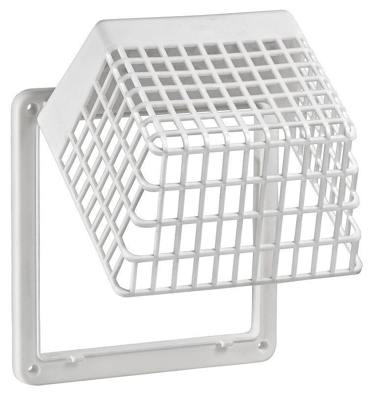 Lambro 1491WG Vent Guard, Universal, Plastic, White, For: 3 in, 4 in Hoods, Louvered Vents