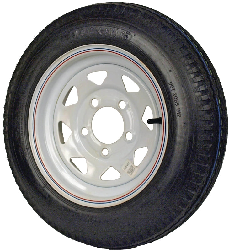 MARTIN Wheel DM412B-5C-I Trailer Tire, 1120 lb Withstand, 4-1/2 in Dia Bolt Circle, Rubber