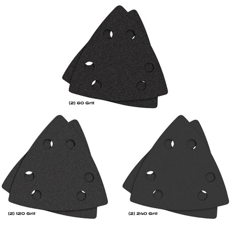 IMPERIAL BLADES ONE FIT IBOTSPHV-6 Oscillating Multi-Tool Triangle Sandpaper Variety Pack, 60, 120, 240 Grit