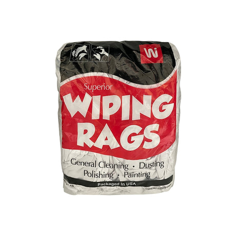 Wi Superior RJXW-W4C Wiping Rags, Cotton, White